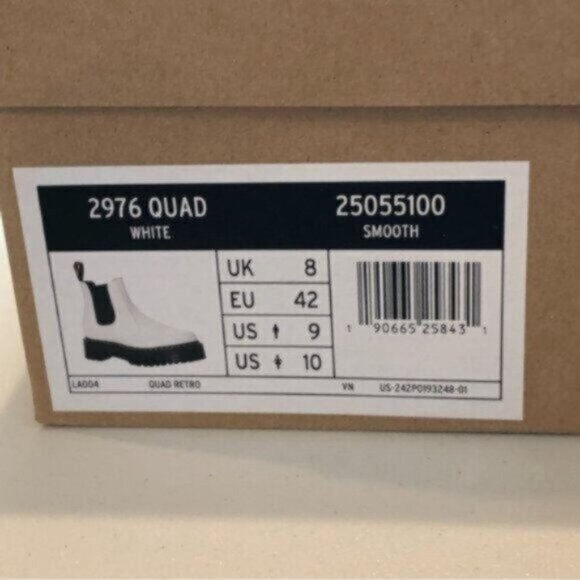 NEW Dr Martens Unisex White 2976 Quad Platform Chelsea Combat Boots 10 W /9 M - Picture 10 of 10